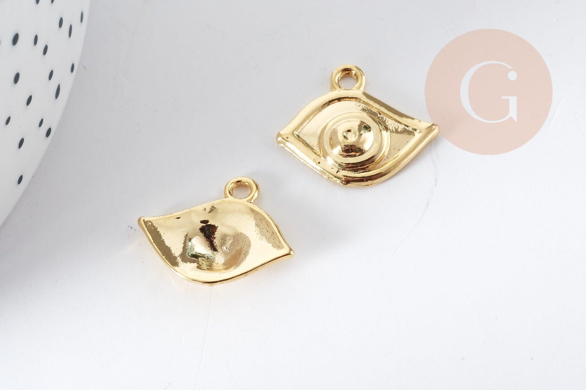 Gingerlily G8921 pendentif œil protecteur zamak doré x2