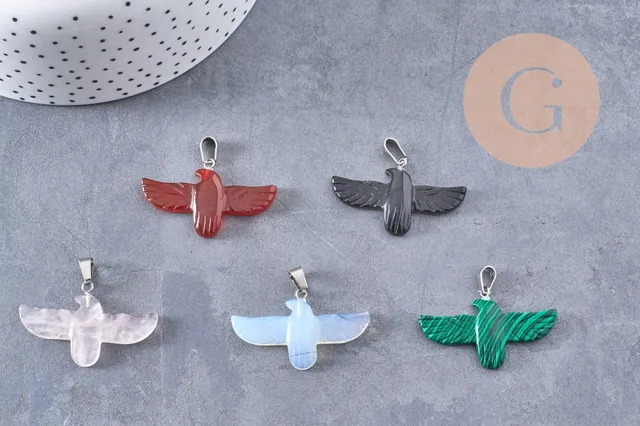 Gingerlily Pendentifs G9834 pendentif oiseau pierre 40mm