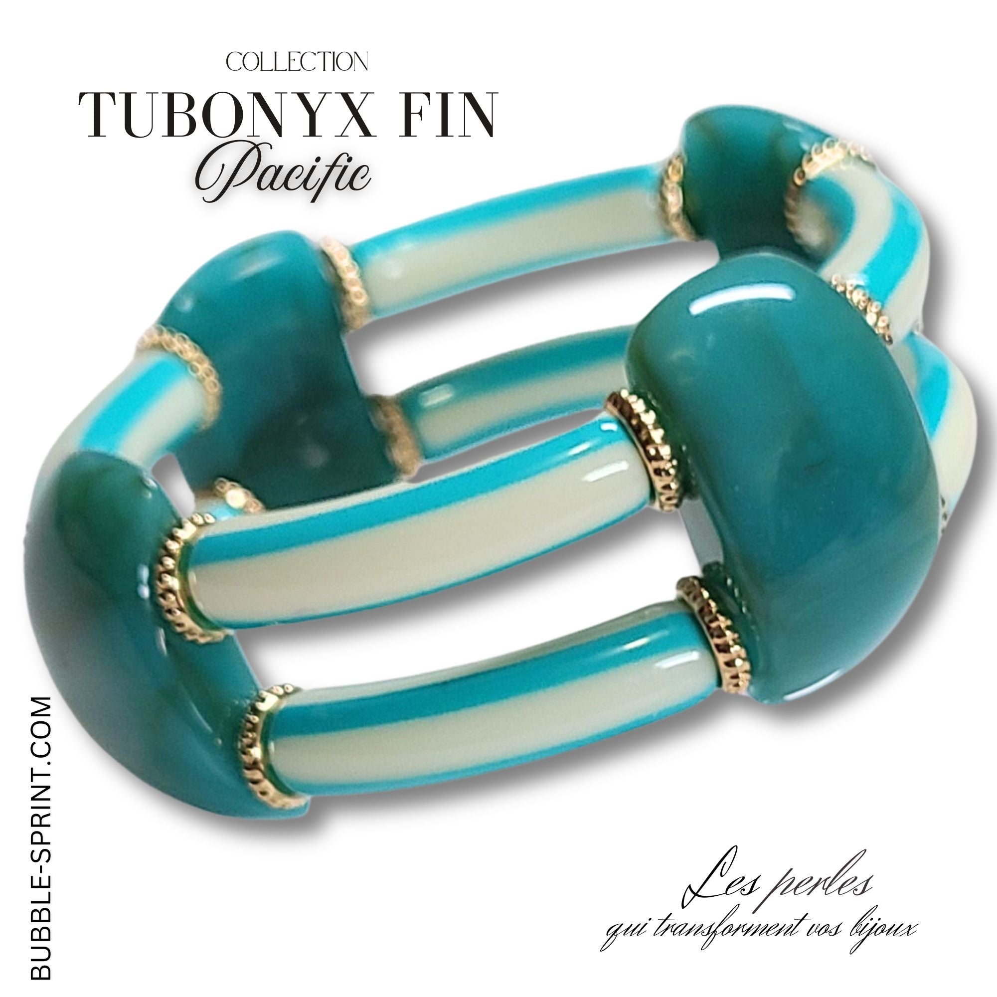 ARTSHOP Tubonyx Fin bracelet Pacific monté 6 cm
