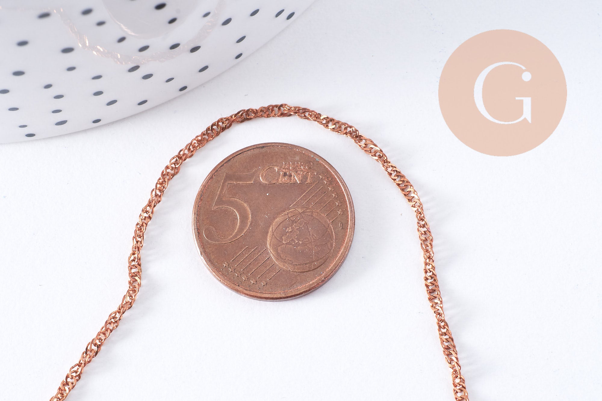 Gingerlily Chaînes DIY G6739 torsade Singapour cuivre 1 mètre