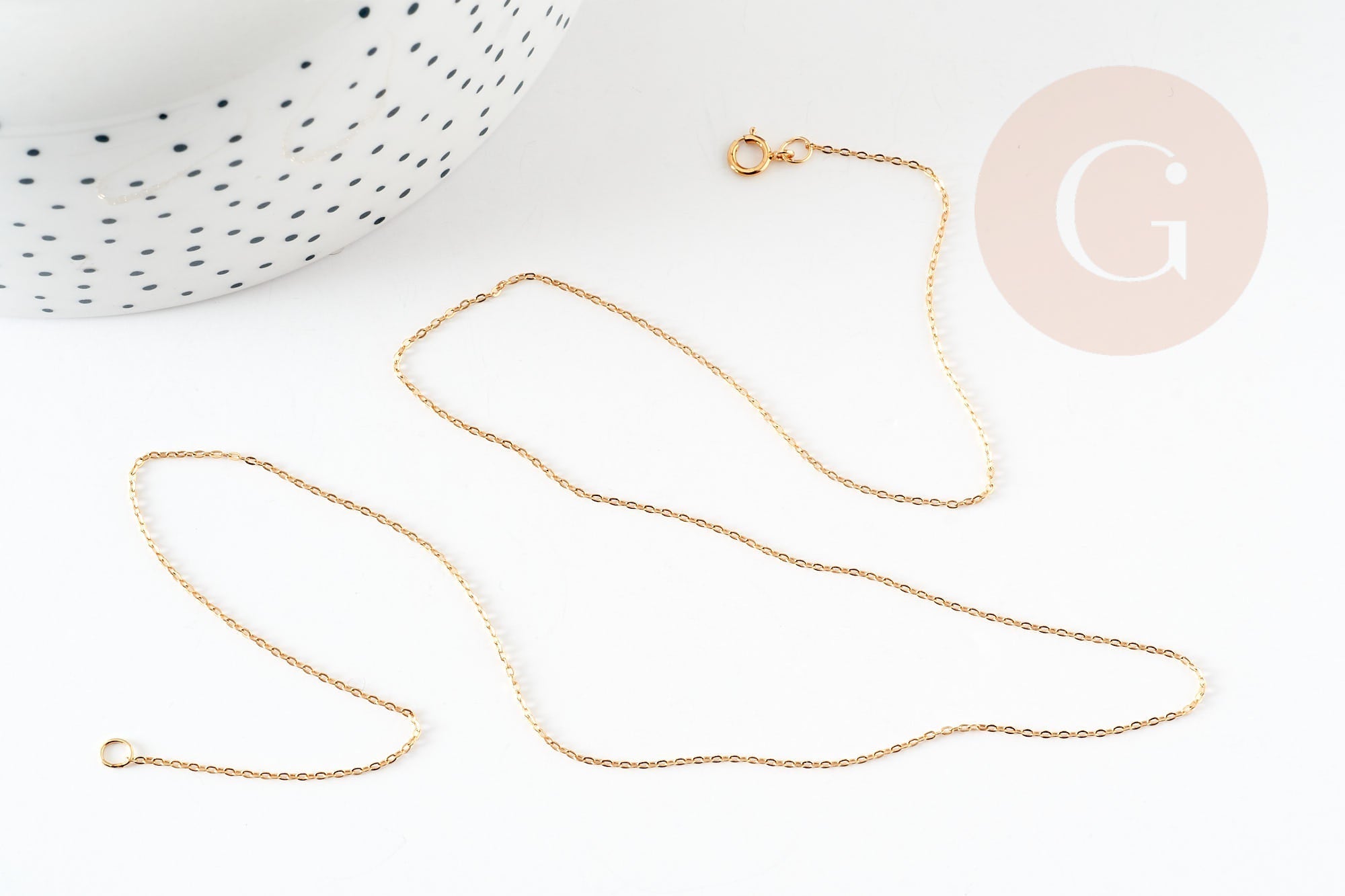 Gingerlily Perles chaîne fine gold-filled 14K 45cm x1