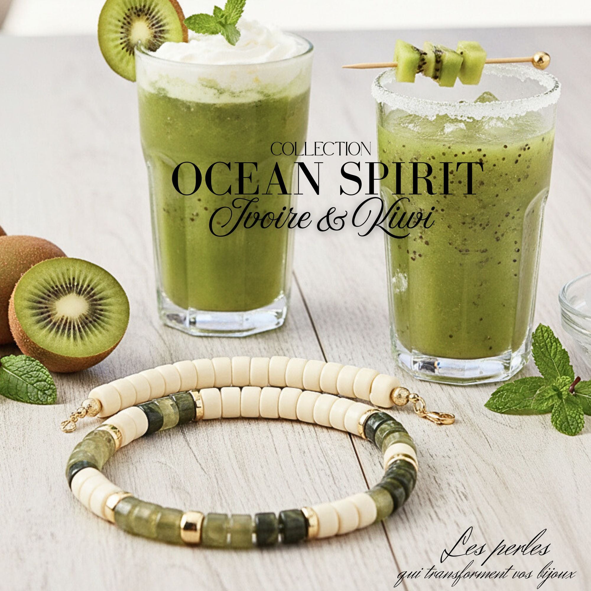 ARTSHOP Ocean Spirit kit collier ivoire kiwi 50cm
