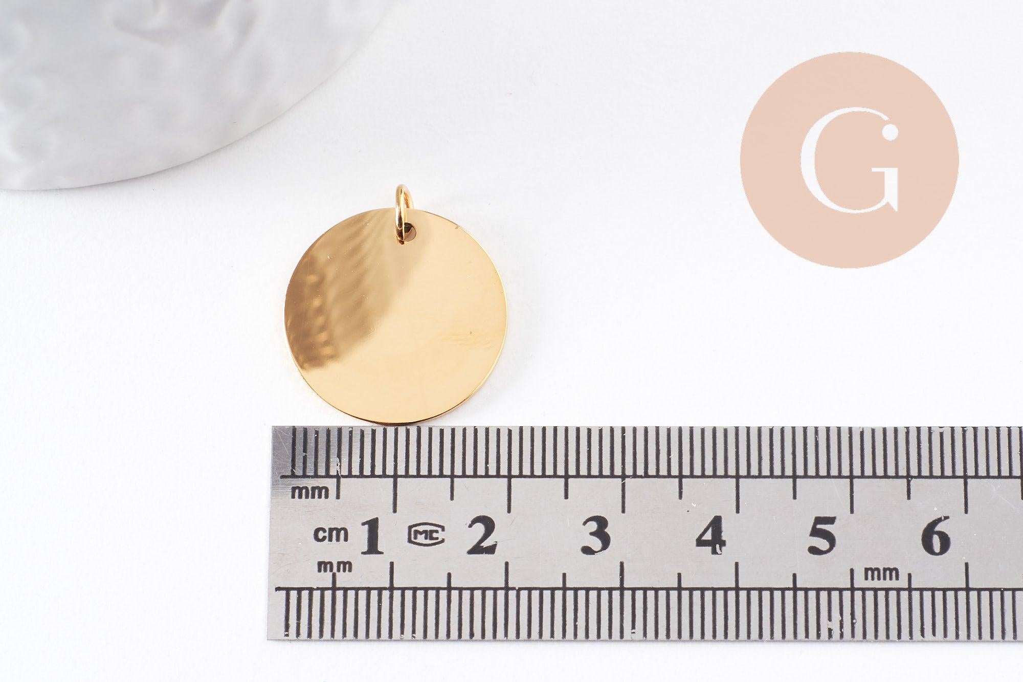 Gingerlily médaille ronde G10173 pendentif doré 20mm