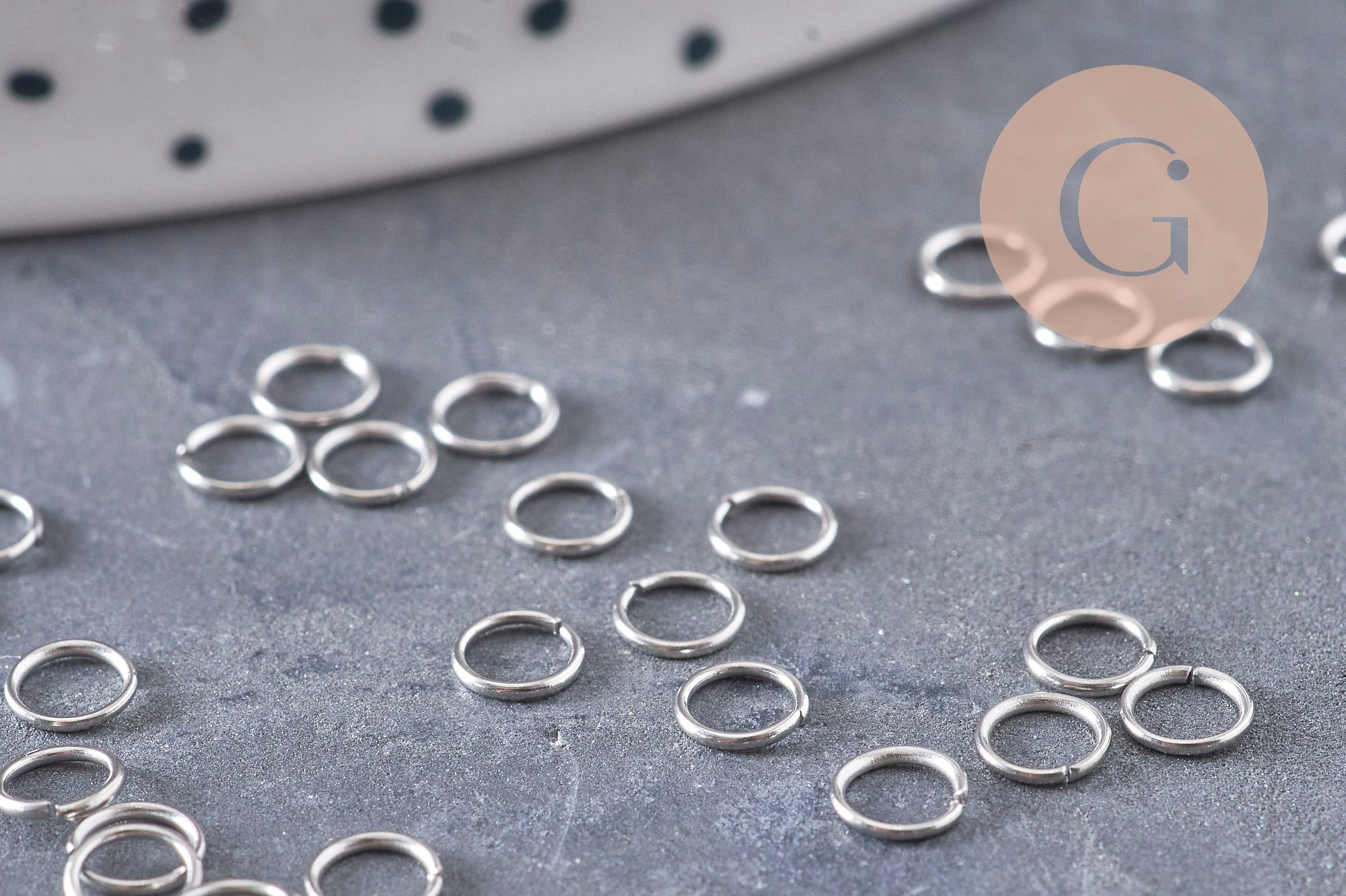 Gingerlily Apprêts anneaux jonction acier platine 4mm 1g