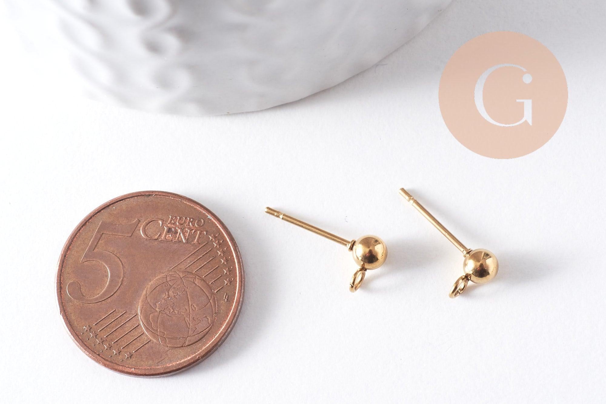 Gingerlily Apprêts G10308 clous oreille doré 4mm x10