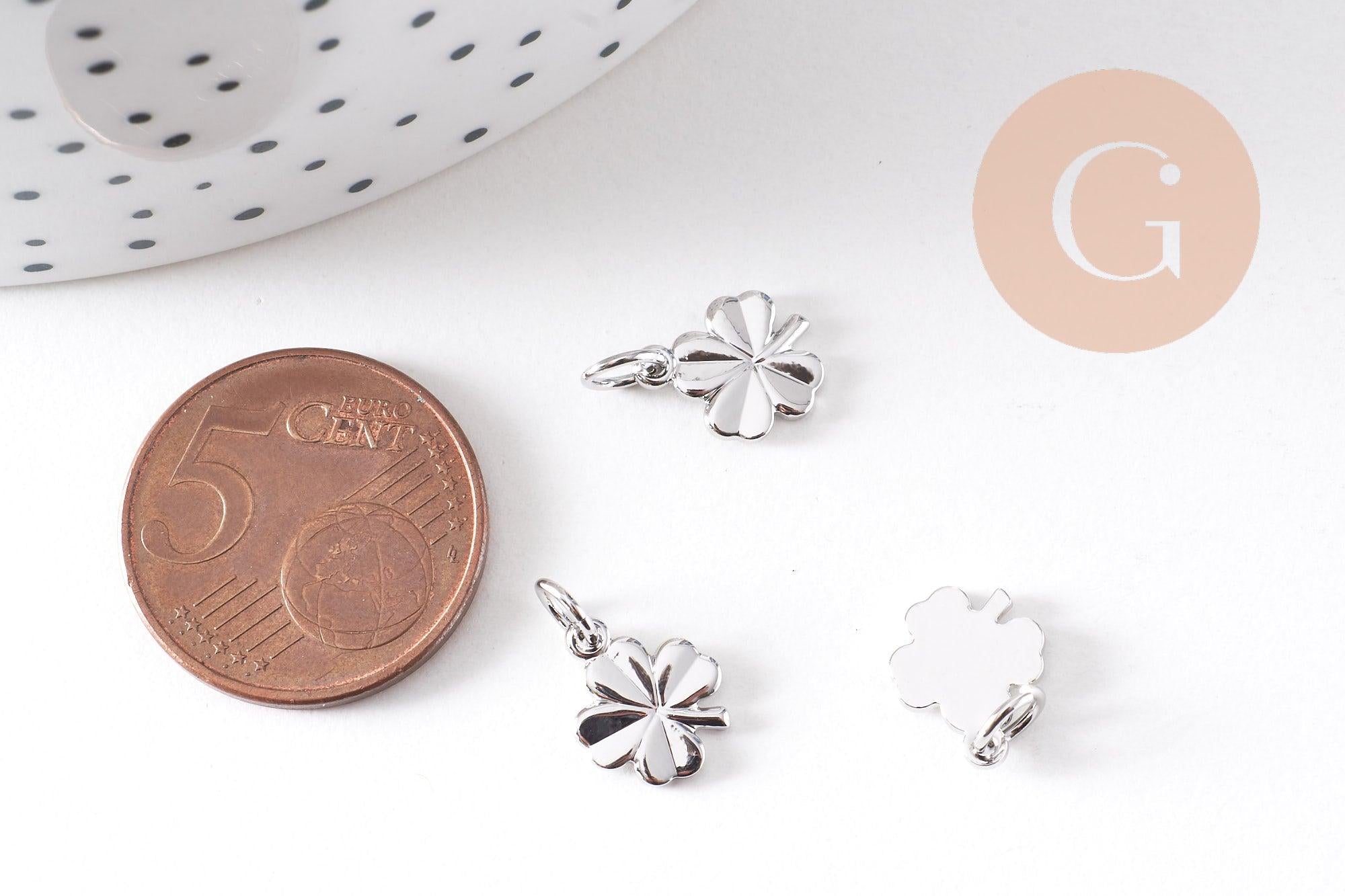 Gingerlily Pendentifs G10516 pendentif trèfle platine 11 mm x2