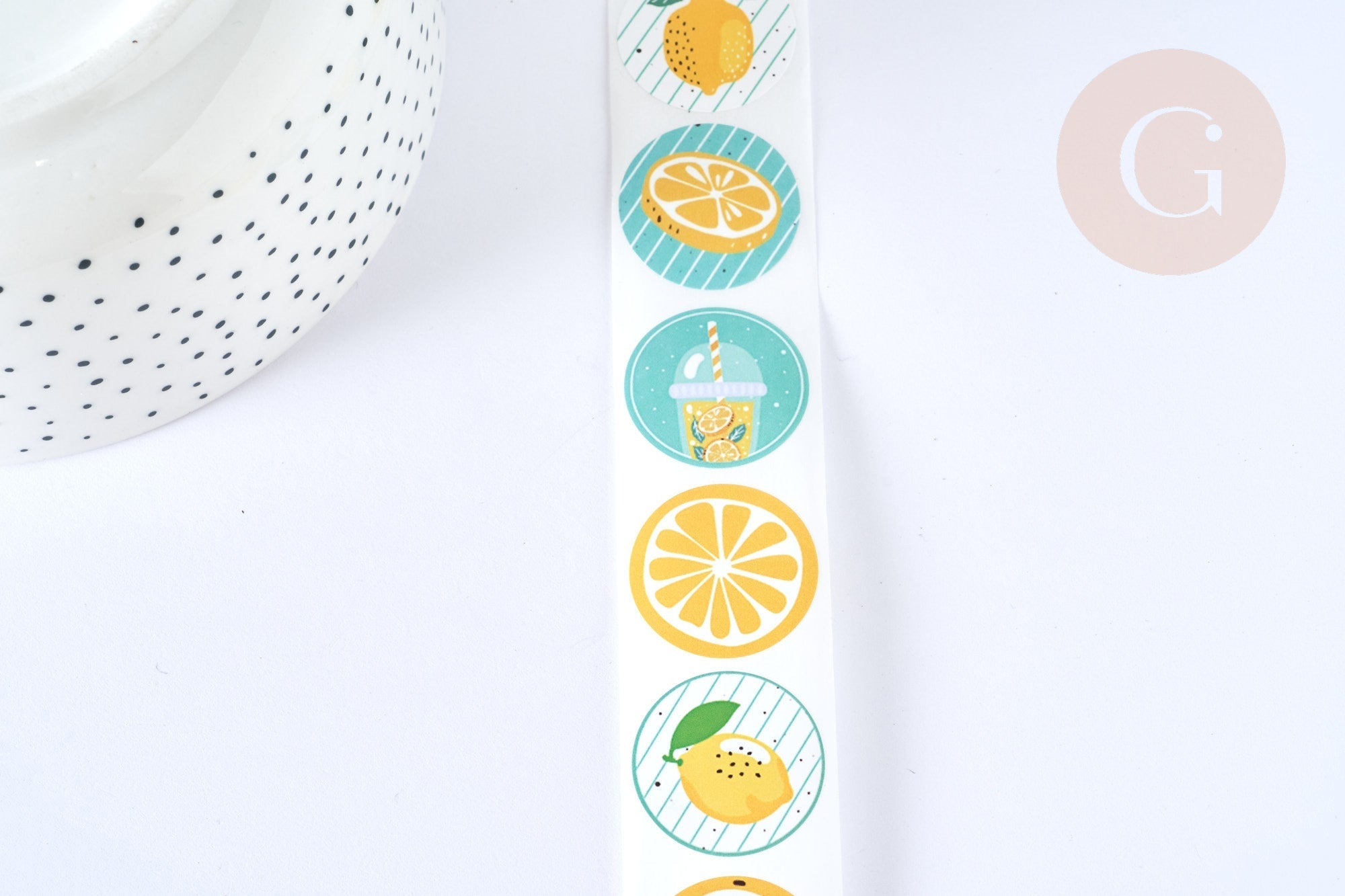 Gingerlily Autocollants fruits d'été 25mm x500