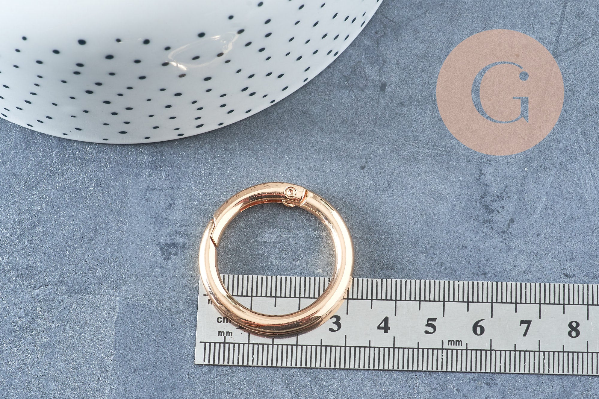 Gingerlily Fermoir mousqueton G9904 rond XXL zamac doré 32,5mm