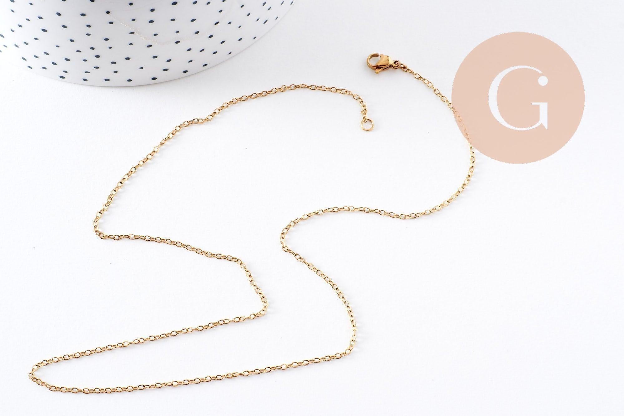 Gingerlily G10265 collier chaîne forçat doré 50 cm