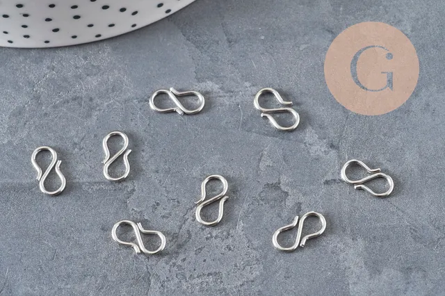 Gingerlily Apprêts G11181 fermoir crochet S acier platine 12mm x5
