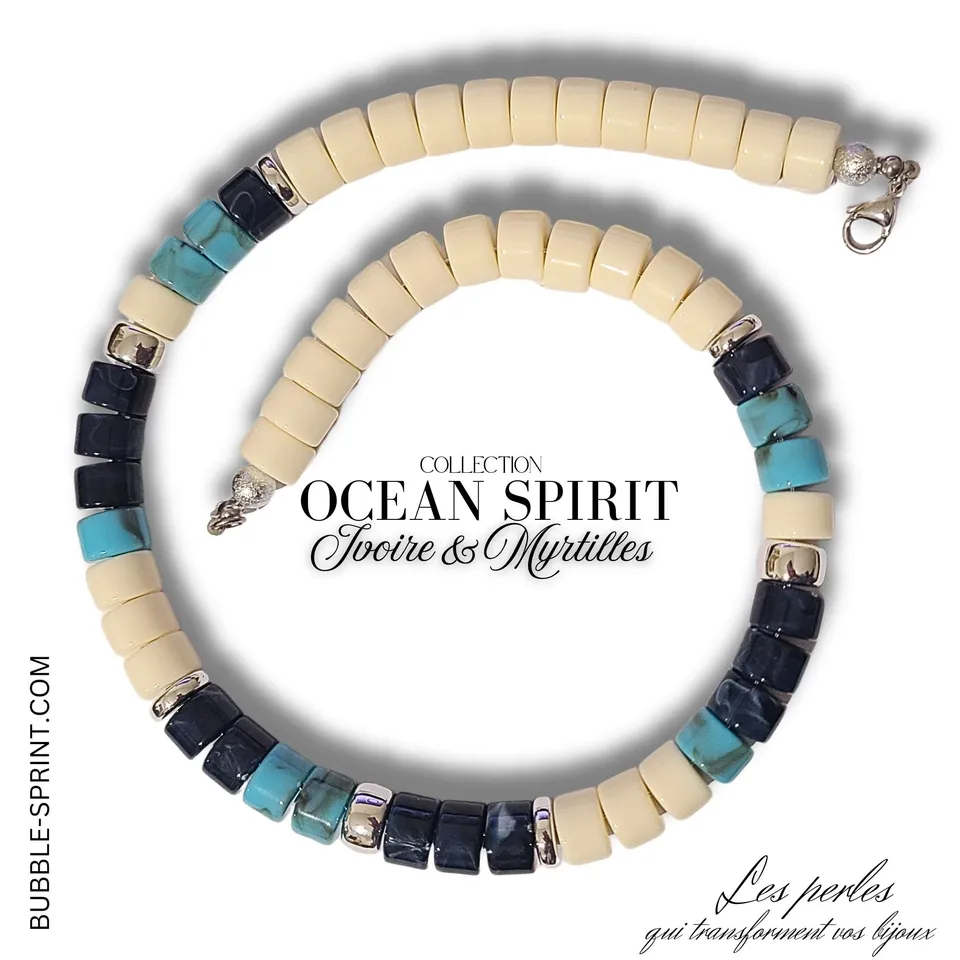 ARTSHOP Kits Ocean Spirit collier ivoire myrtilles 50cm