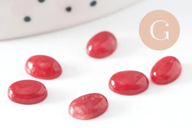 Gingerlily Pierres G10124 cabochon ovale jade rouge 8x6mm