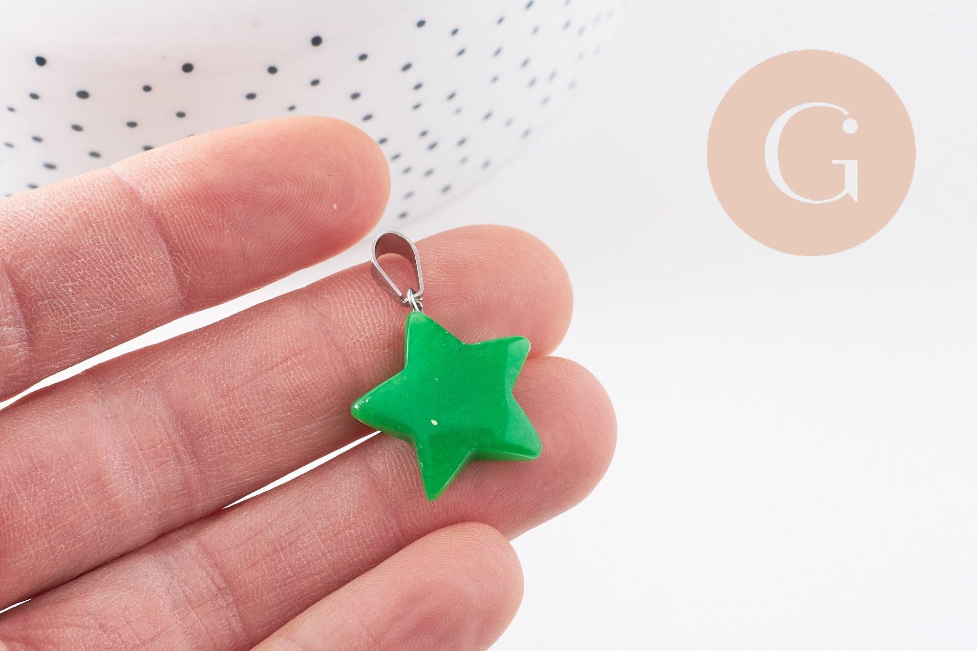 Gingerlily Pendentifs G10072 pendentif étoile jade vert 22mm