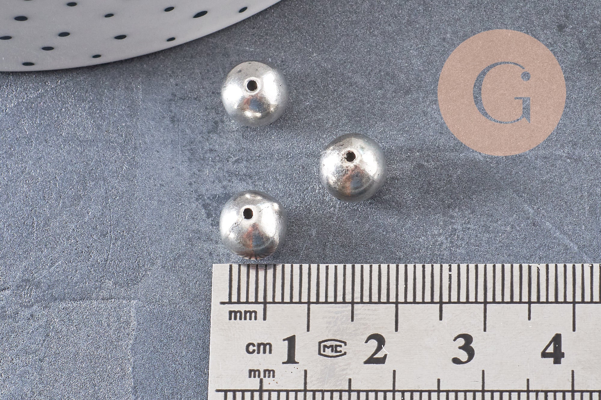 Gingerlily Perles ronde argent tibétain vieilli 8mm perle x10