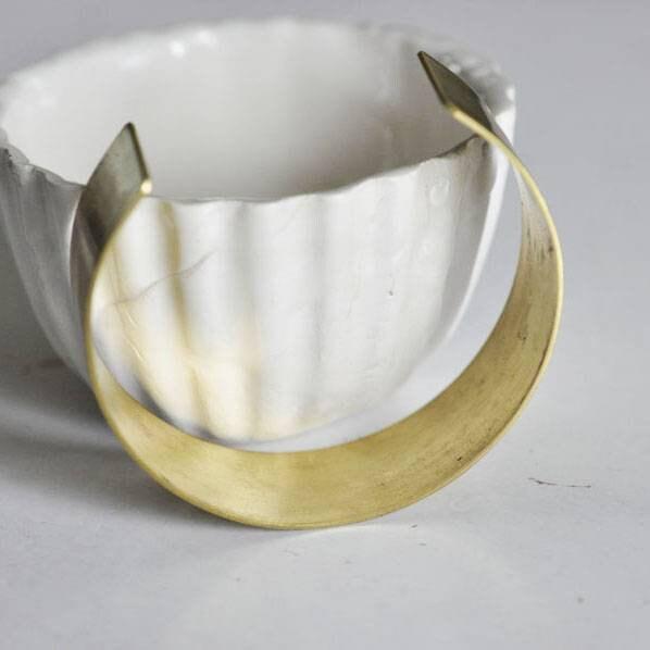 Gingerlily Bracelet manchette laiton brut 20mm sans nickel