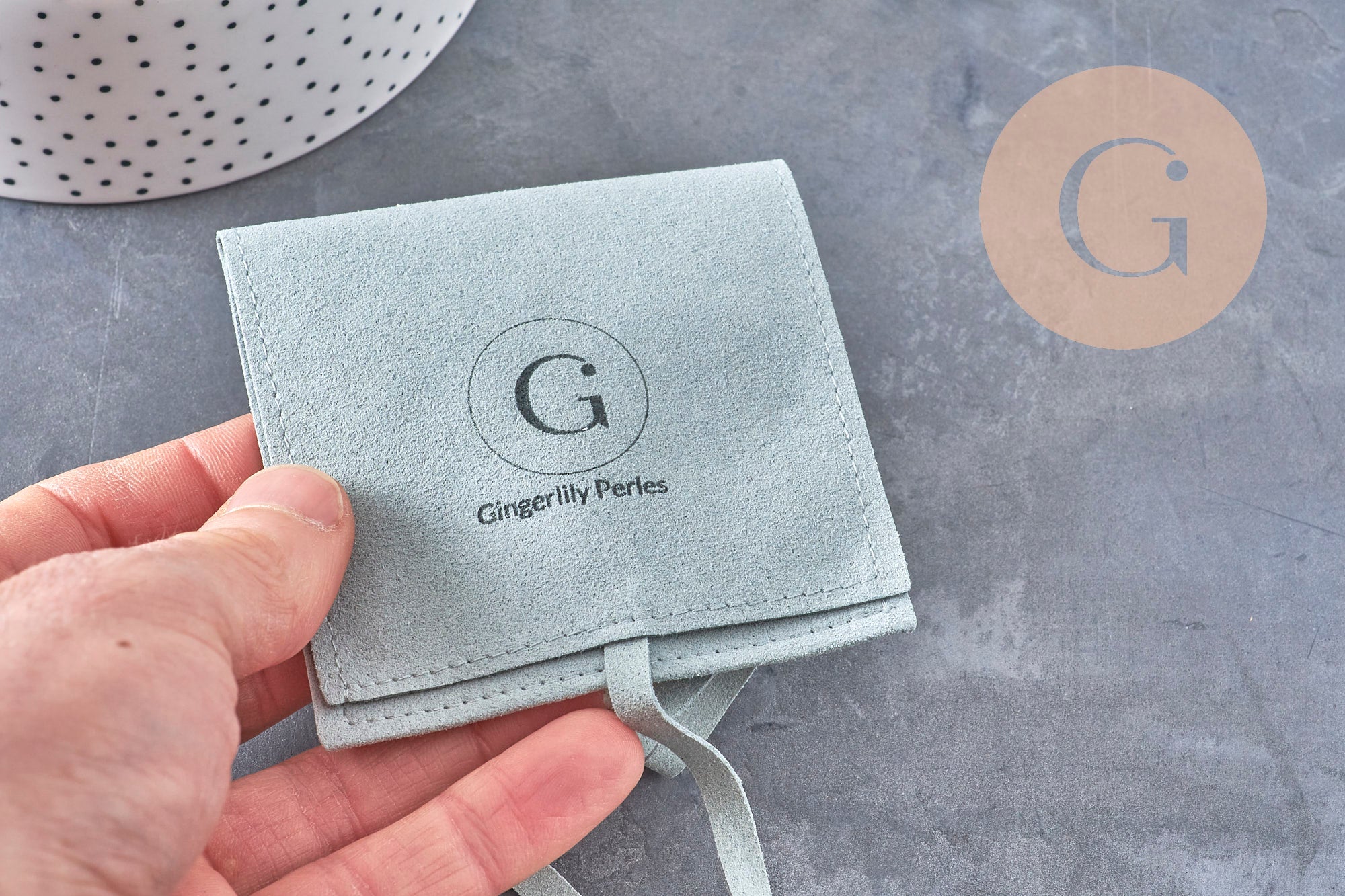 Gingerlily Pochette G10993 bijou microfibre suédée rose clair