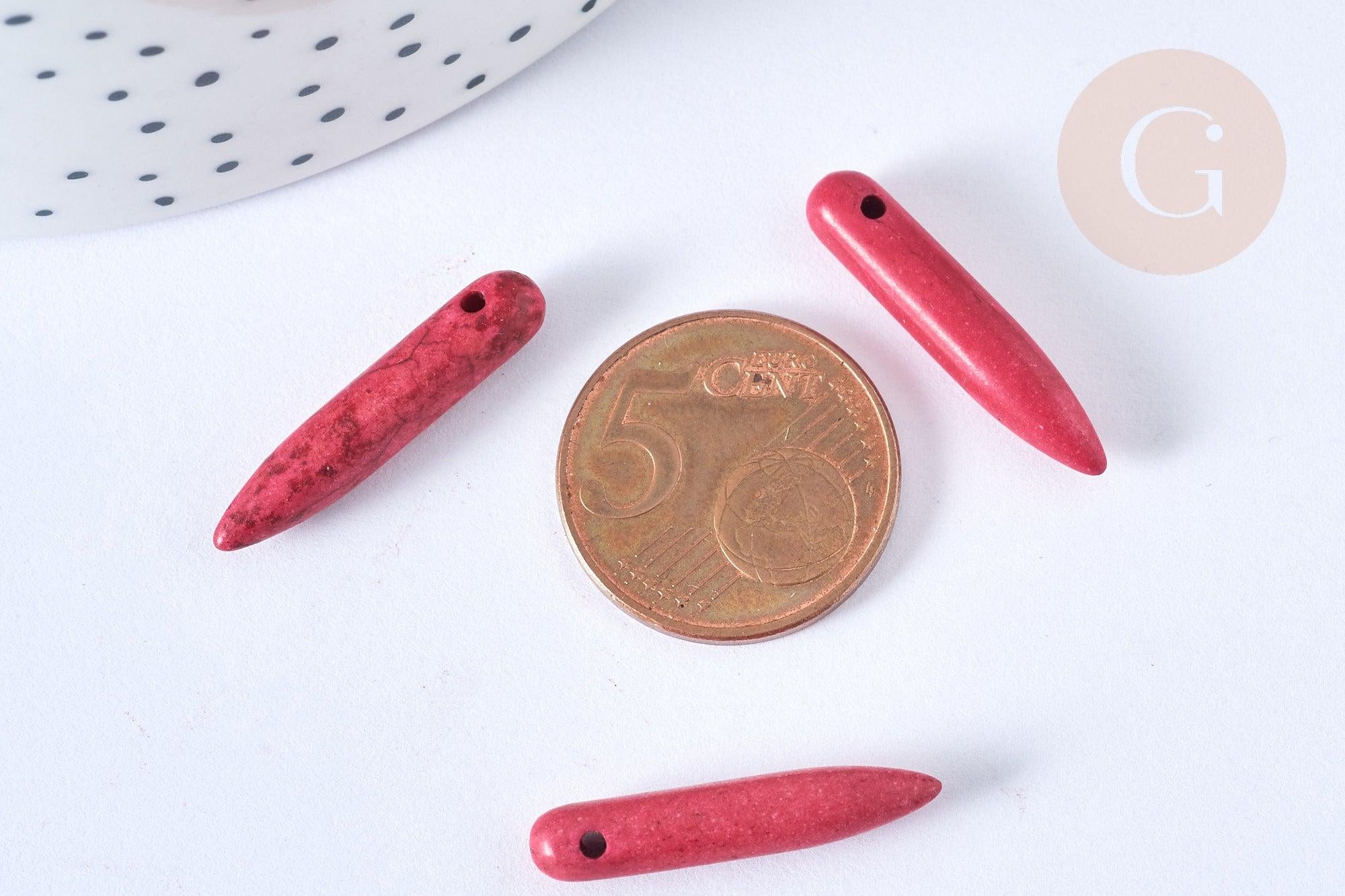 Gingerlily Perles Perles pierre howlite G7428 fuchsia 20-25mm x10