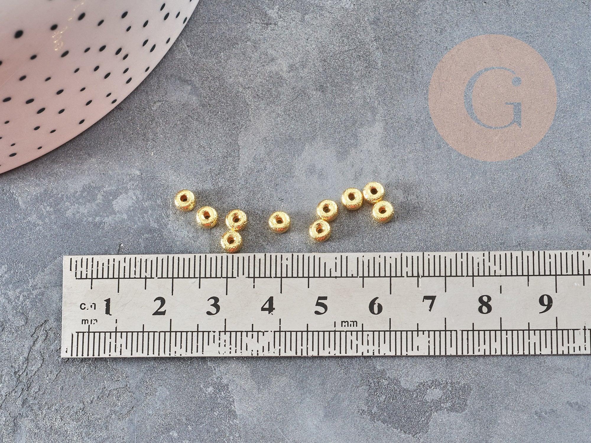 Gingerlily Perles rondelles G9052 perles intercalaires doré x10