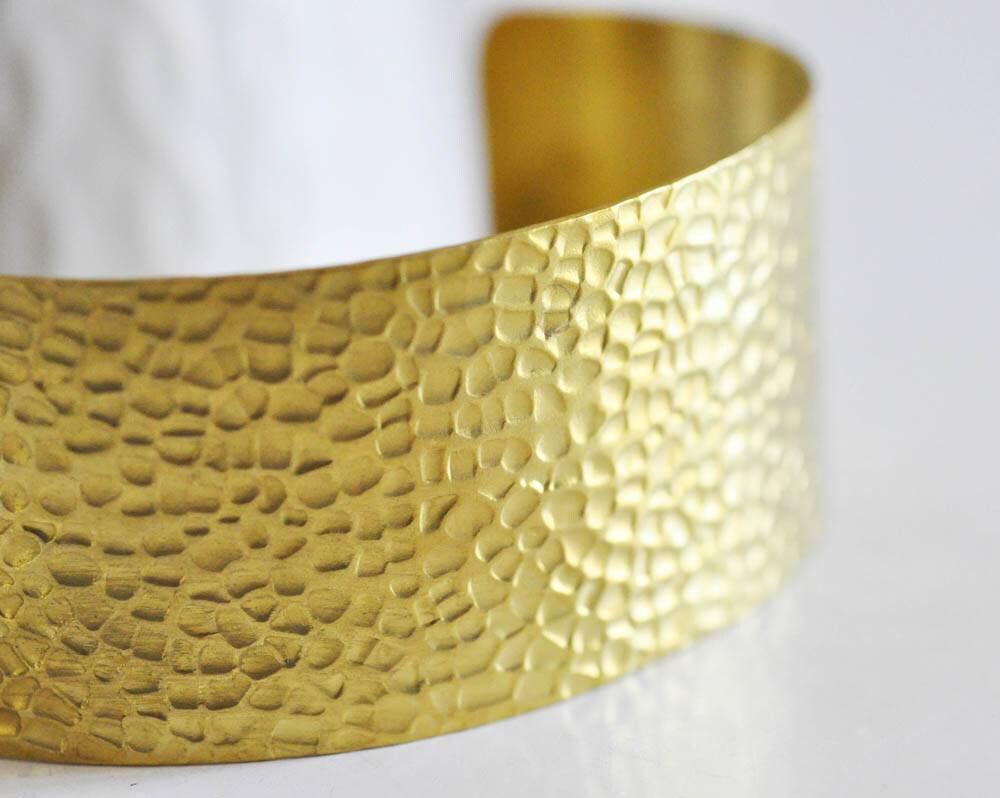 Gingerlily G452 bracelet manchette martelé laiton brut 30mm à l'unité