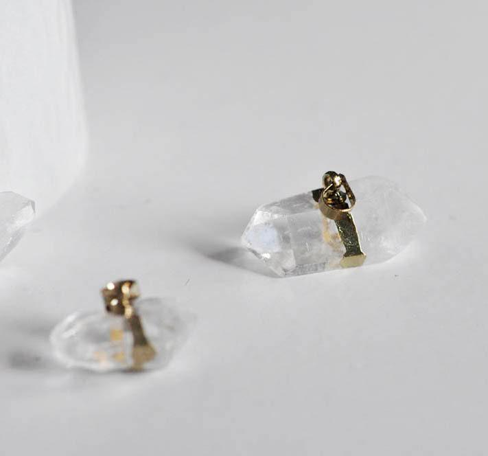 Gingerlily Pendentifs G793 pointe cristal transparent doré unité