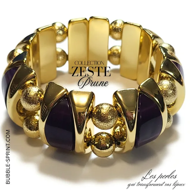 ARTSHOP Bijoux en KITS Zeste bracelet prune marbré