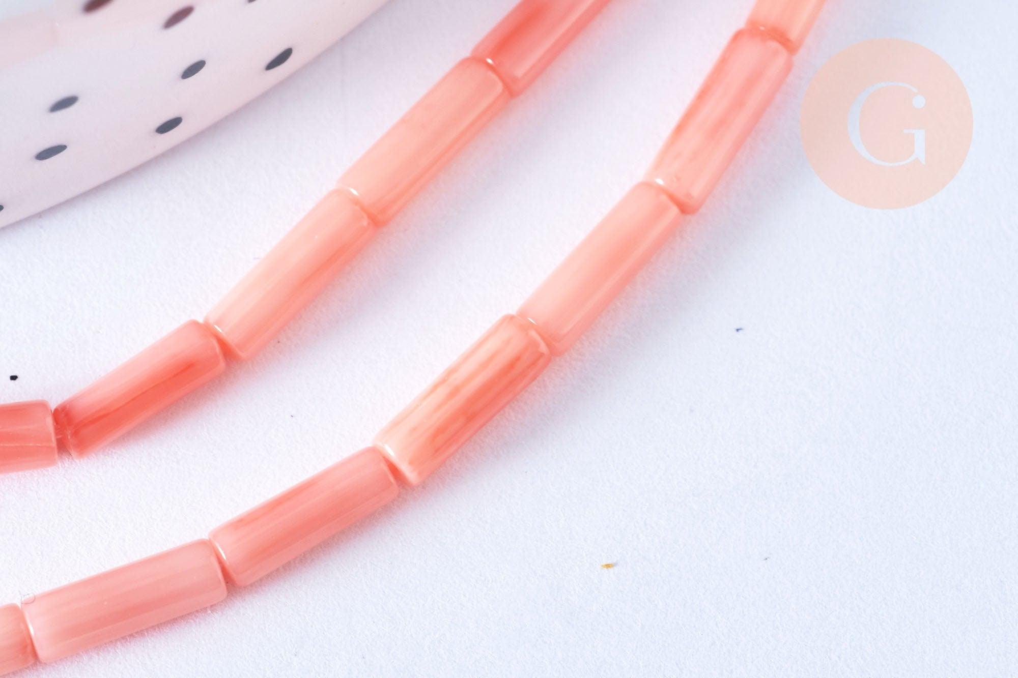 Gingerlily G6591 perle tube bambou mer rose fil 40cm