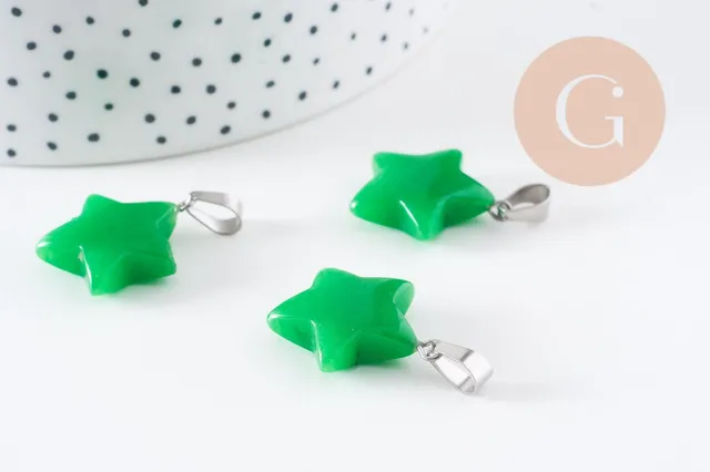Gingerlily Pendentifs G10072 pendentif étoile jade vert 22mm