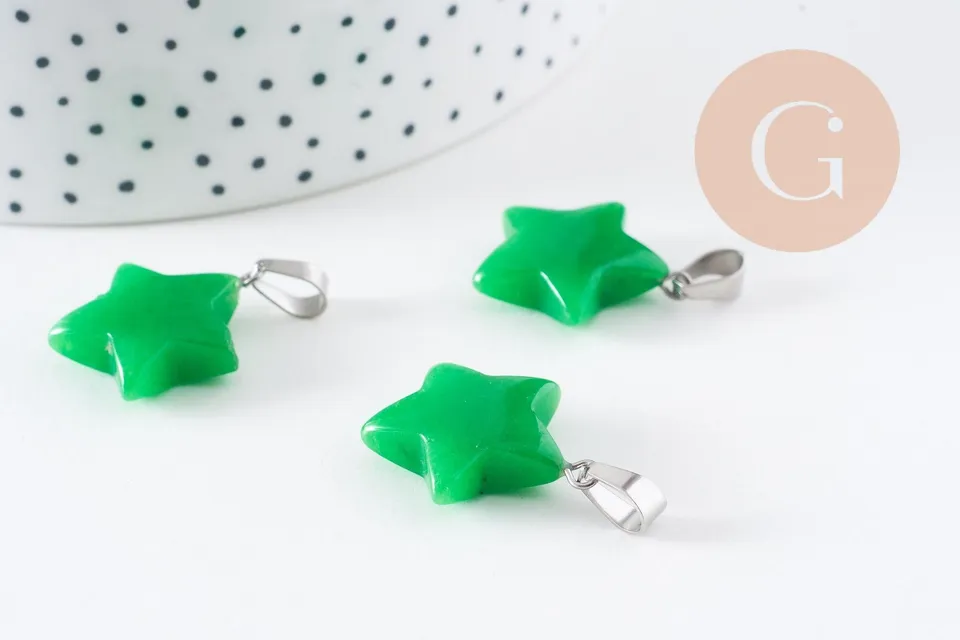 Gingerlily Pendentifs G10072 pendentif étoile jade vert 22mm