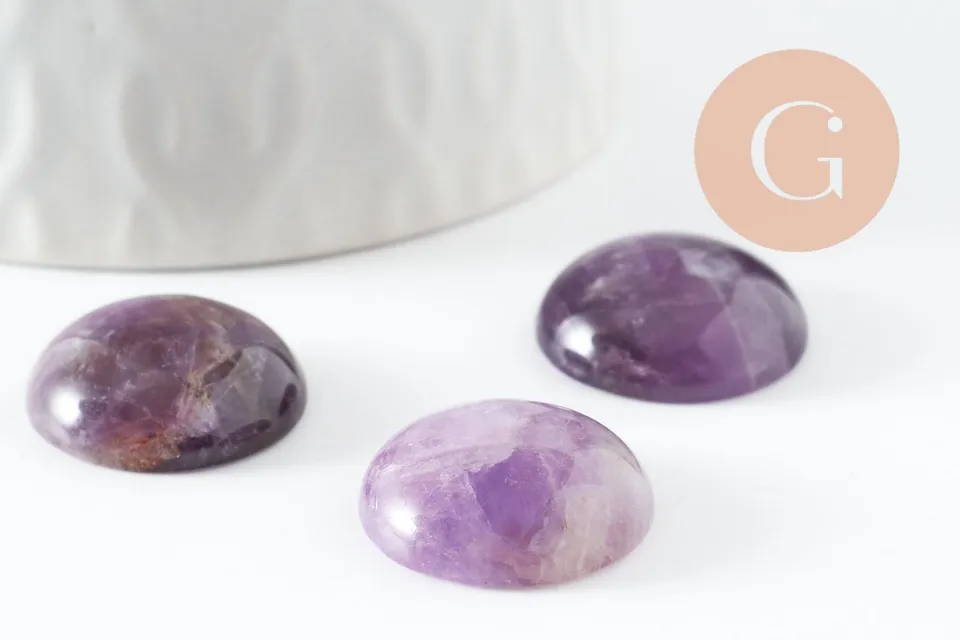 Gingerlily G9619 cabochon améthyste naturelle rond 20mm x1